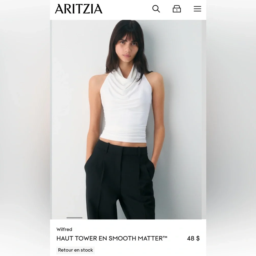 Aritzia Wilfred Tower top, white, XS - Picture 5 of 5